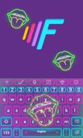 Neon Colors Keyboard Theme Affiche