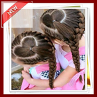 Hairstyle kids girl step by step icon