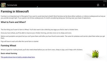 Farming Guide for Minecraft تصوير الشاشة 2