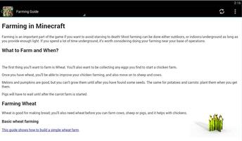 Farming Guide for Minecraft capture d'écran 2