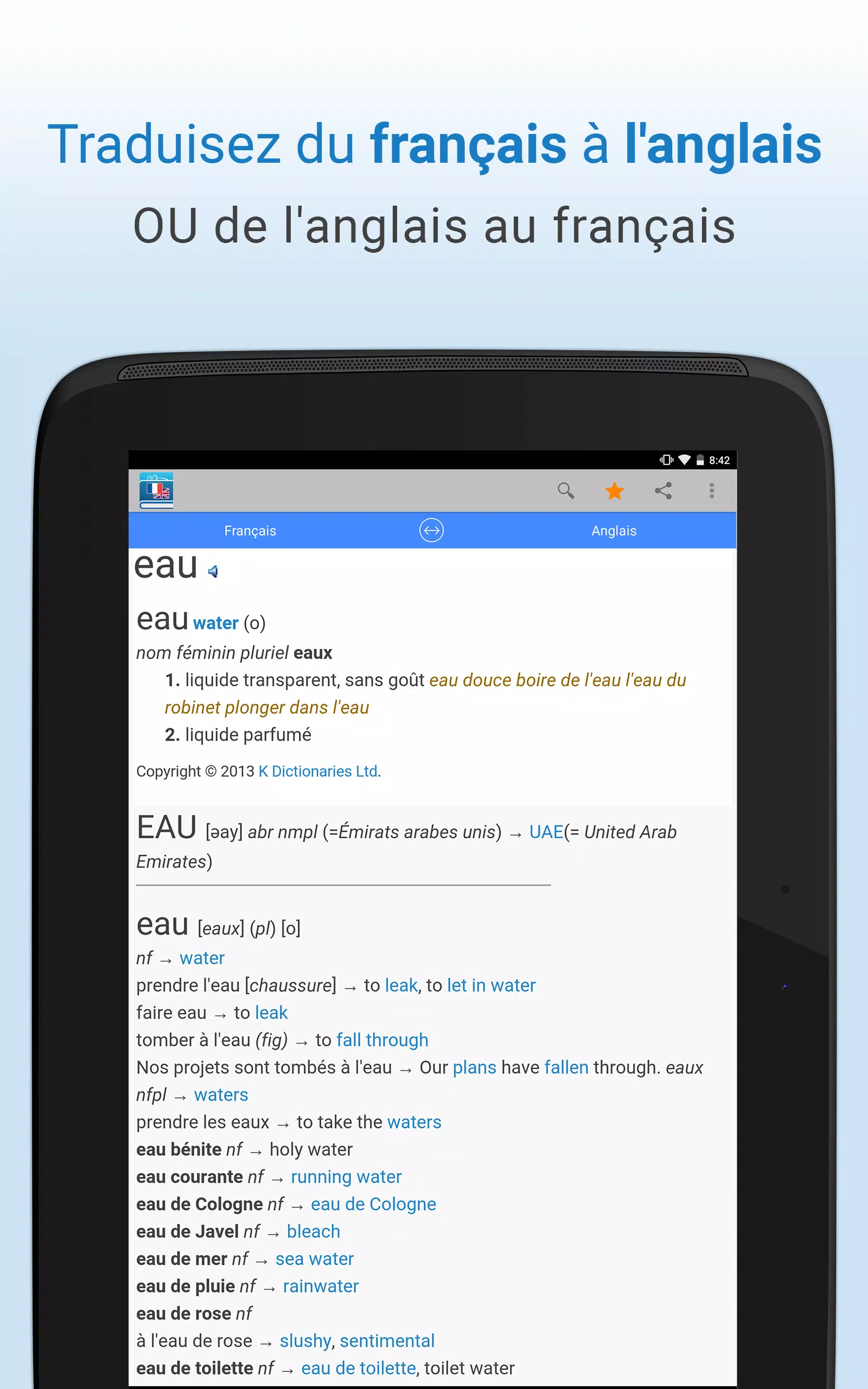 Français-Anglais Traduction APK pour Android Télécharger