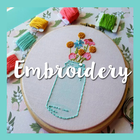 Hand embroidery design icon