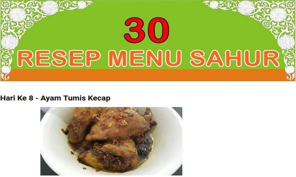 Resep Menu Sahur Apk Screenshot