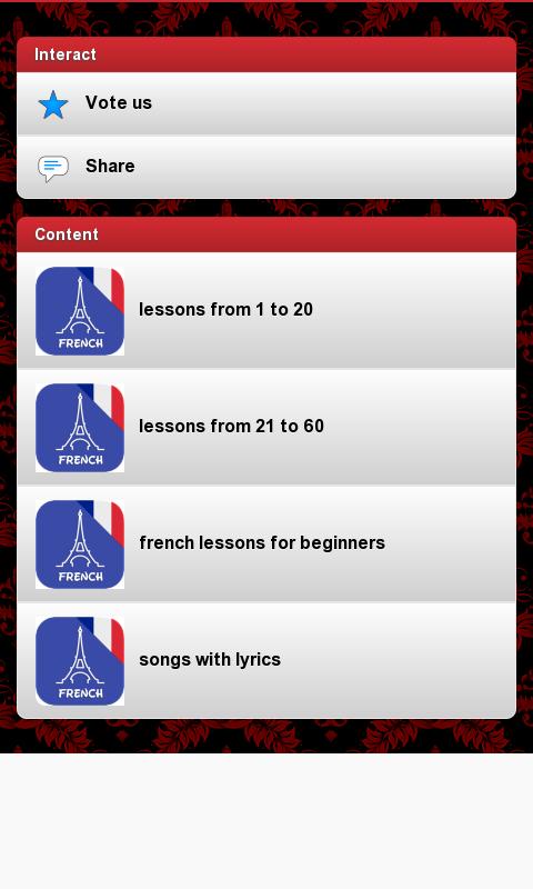 Play the french. Французские приложение с консприкция.