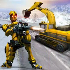 Excavator Robot Warrior Transformation Battle