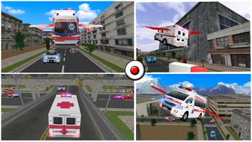 Urgence en volant ambulance Affiche