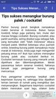Tips Merawat Burung Cockatiel ảnh chụp màn hình 2
