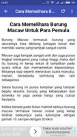 Tips Merawat Scarlet Macaw ảnh chụp màn hình 3