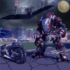 Robot Transforming Flying Bat Attack Robot Games icon