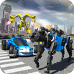 Polizei Auto Wilder Panther Verwandeln Roboter