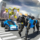 Polizei Auto Wilder Panther Verwandeln Roboter Zeichen