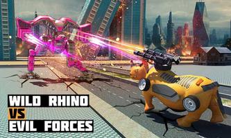 Robot Car Transforming Rhinoceros Wild Rhino Games ภาพหน้าจอ 3