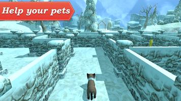 3D Pets in the maze पोस्टर