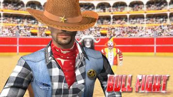 Bull Fight : Cowboy & Clown Affiche