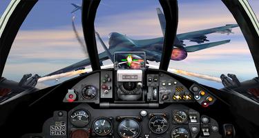 Jet Fighter Cockpit Camera Aircraft Simulator Ekran Görüntüsü 1