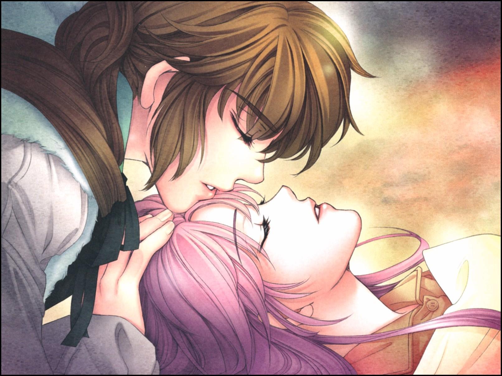 100+] Anime Couple Kiss Wallpapers