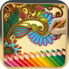 Coloring book for mehndi icon