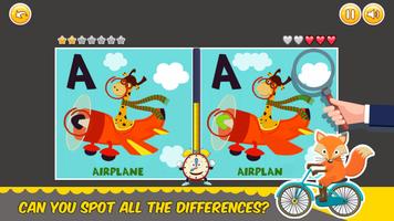 Find Differences alphabet game poster