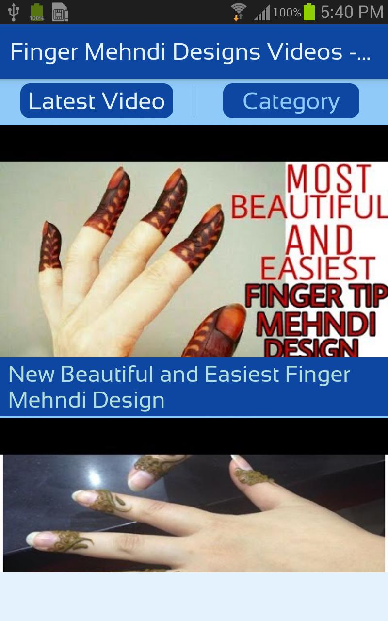 Finger Mehndi Designs Video New Stylish Mehandi For Android
