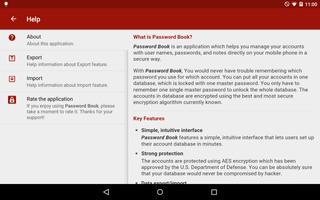 Password Book for Tablet تصوير الشاشة 3