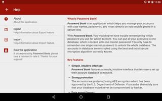 Password Book for Tablet imagem de tela 3