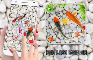 Koi Fish pond live Wallpaper 3D aquarium Affiche
