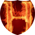 Fiery letter H live wallpaper icon