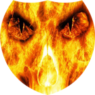Skull in flames Live Wallpaper أيقونة