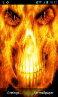 Skull in flames Live Wallpaper पोस्टर