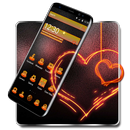 Fire Heart Black Glass Theme APK