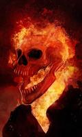 fire skulls live wallpaper poster