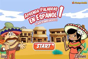 Learn Spanish Words 1 Affiche
