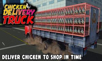 camion de livraison de poulet Affiche