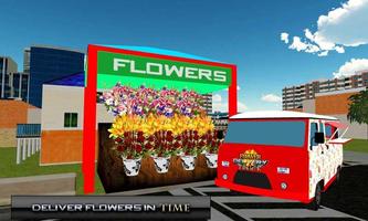 Fresh Flower Delivery Truck 3D पोस्टर