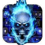 Blue Fire Skull Emoji Keyboard