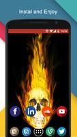 fire skull wallpaper 3d-poster