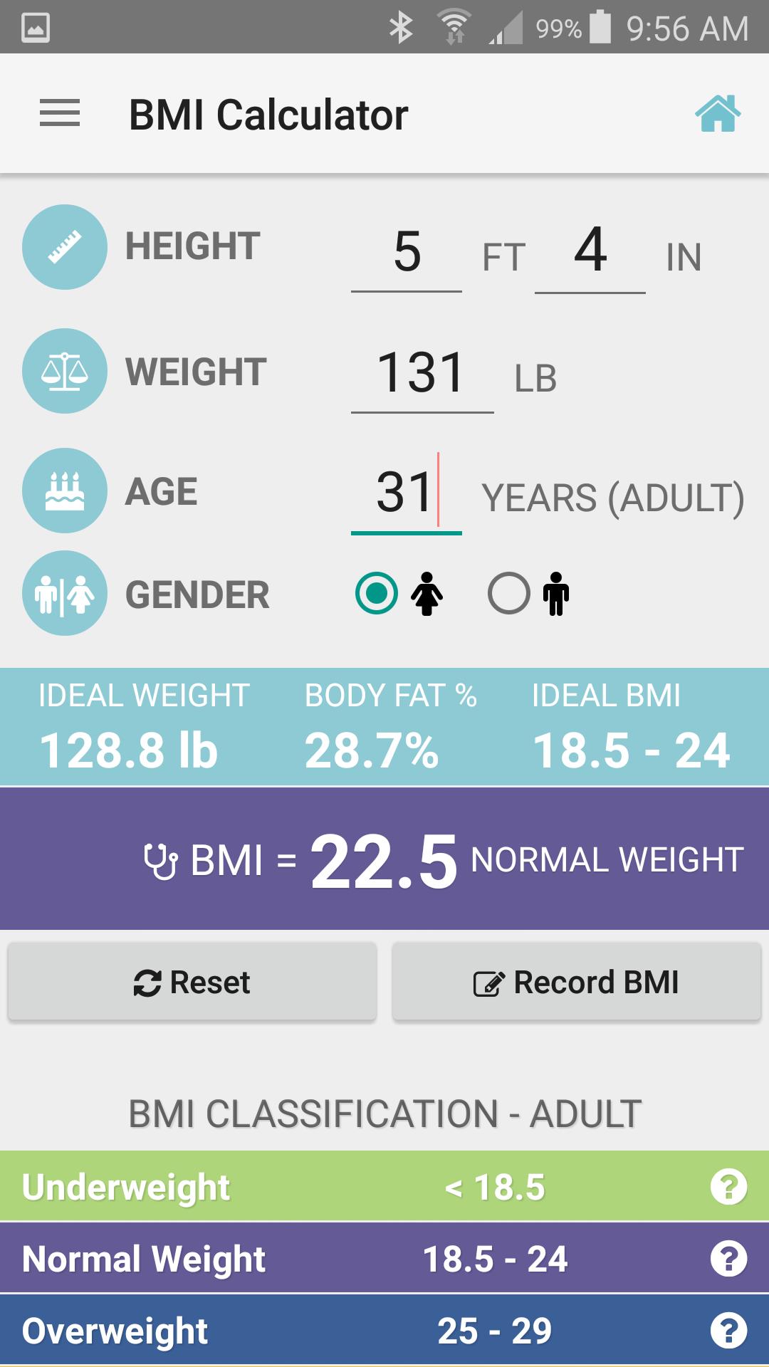 Bmi Calculator Age Race Gender