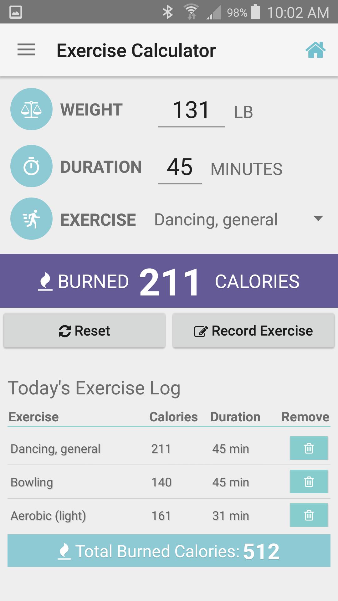 Exercise Calorie Calculator for Android - APK Download