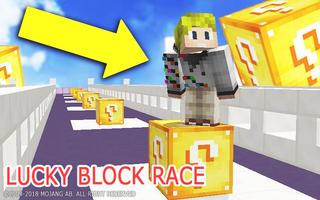 Lucky Block Race mod for Minecraft PE Affiche