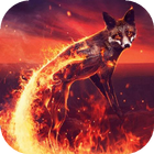 Fiery fox live wallpaper أيقونة