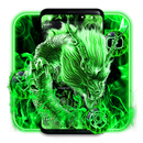 Flaming Green Dragon Theme APK