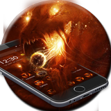 Flaming Fire Evil Wolf Theme Zeichen