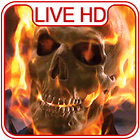 Flaming skull Live Wallpaper & Lock screen icono