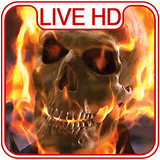 Flaming skull Live Wallpaper & Lock screen-icoon