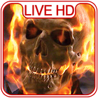 Flaming skull Live Wallpaper & Lock screen icône