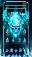 Tema Flaming Skull Wings poster