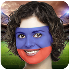 Peindre le drapeau sur visage :Coupe du monde 2018 icône