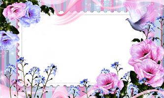 Flower Photo Frame Affiche