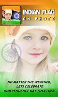 Indian Flag On Photo Plakat