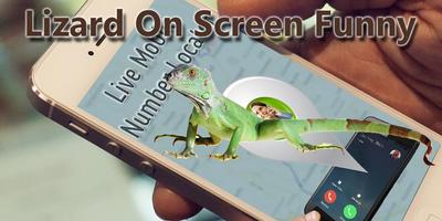 Lizard On Mobile Funny Prank Affiche